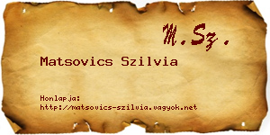 Matsovics Szilvia névjegykártya